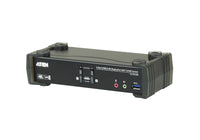 Aten Desktop KVMP Switch 2 Port Single to Dual Display 4k DisplayPort MST w/ audio, Cables Included, 2x USB Port, Selection Via Front Panel - Image 5