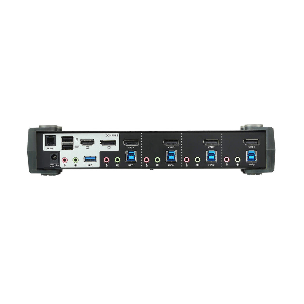 Aten Desktop KVMP Switch 4 Port Single to Dual Display 4k DisplayPort MST w/ audio, Cables Included, 2x USB Port, Selection Via Front Panel - Image 2
