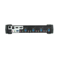 Aten Desktop KVMP Switch 4 Port Single to Dual Display 4k DisplayPort MST w/ audio, Cables Included, 2x USB Port, Selection Via Front Panel - Image 2