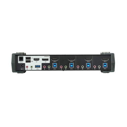 Aten Desktop KVMP Switch 4 Port Single to Dual Display 4k DisplayPort MST w/ audio, Cables Included, 2x USB Port, Selection Via Front Panel - Image 2