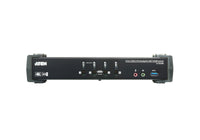 Aten Desktop KVMP Switch 4 Port Single to Dual Display 4k DisplayPort MST w/ audio, Cables Included, 2x USB Port, Selection Via Front Panel - Image 3