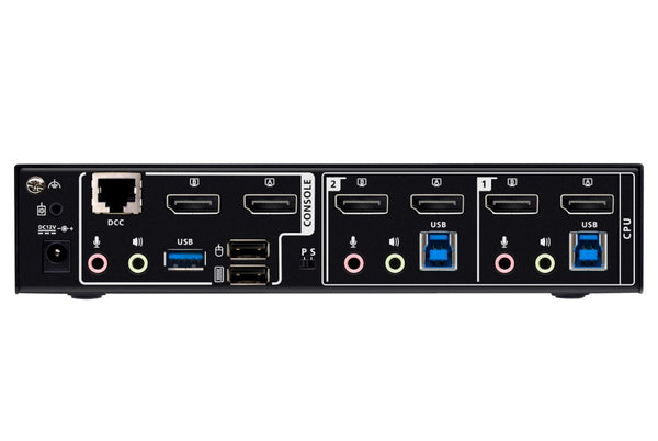 Aten Desktop 2-Port USB 3.0 8K DisplayPort Dual-Display KVMP™ Switch, Up to 7680 × 4320 @ 60 Hz, 5120 × 2880 @ 60 Hz (Cables included)