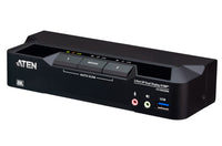 Aten Desktop 2-Port USB 3.0 8K DisplayPort Dual-Display KVMP™ Switch, Up to 7680 × 4320 @ 60 Hz, 5120 × 2880 @ 60 Hz (Cables included) - Image 1
