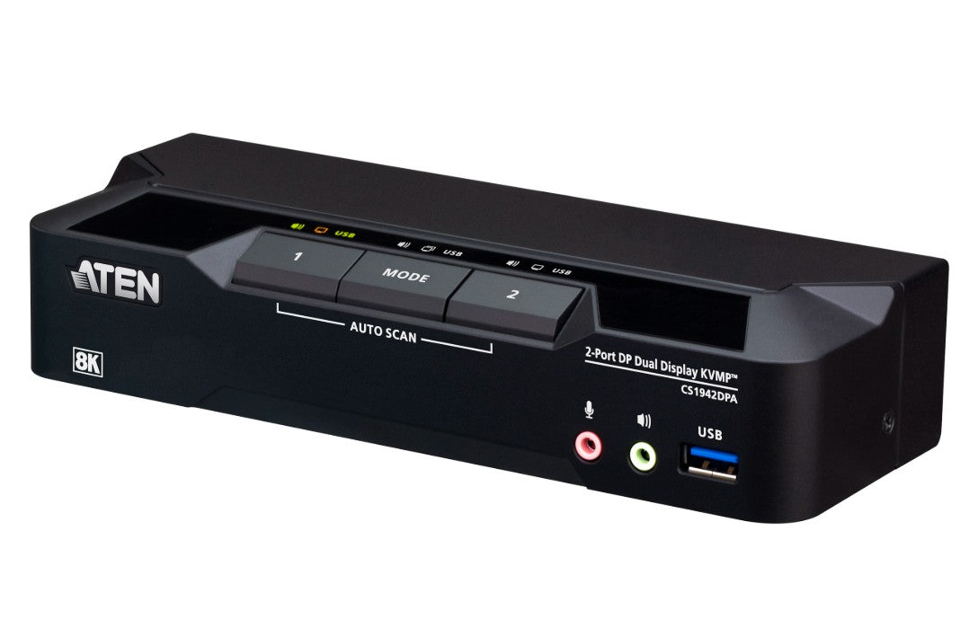 Aten Desktop 2-Port USB 3.0 8K DisplayPort Dual-Display KVMP™ Switch, Up to 7680 × 4320 @ 60 Hz, 5120 × 2880 @ 60 Hz (Cables included) - Image 5
