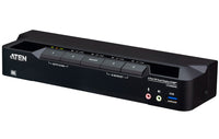 Aten Desktop 4-Port USB 3.0 8K DisplayPort Dual-Display KVMP™ Switch, Up to 7680 × 4320 @ 60 Hz, 5120 × 2880 @ 60 Hz (Cables included) - Image 1