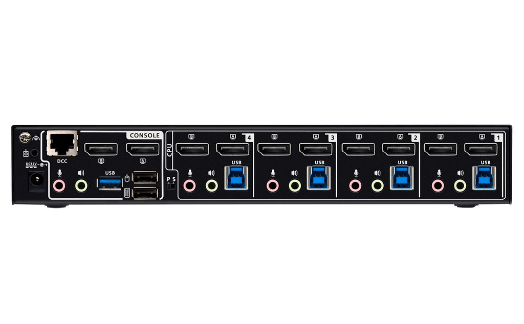 Aten Desktop 4-Port USB 3.0 8K DisplayPort Dual-Display KVMP™ Switch, Up to 7680 × 4320 @ 60 Hz, 5120 × 2880 @ 60 Hz (Cables included) - Image 2