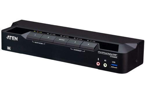 Aten Desktop 4-Port USB 3.0 8K DisplayPort Dual-Display KVMP™ Switch, Up to 7680 × 4320 @ 60 Hz, 5120 × 2880 @ 60 Hz (Cables included) - Image 1