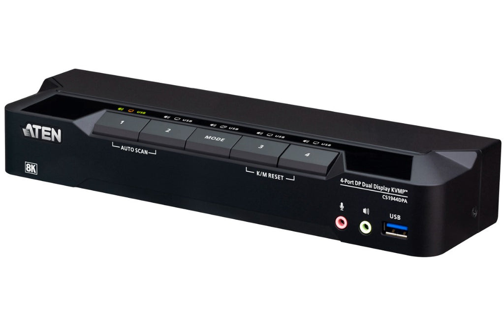 Aten Desktop 4-Port USB 3.0 8K DisplayPort Dual-Display KVMP™ Switch, Up to 7680 × 4320 @ 60 Hz, 5120 × 2880 @ 60 Hz (Cables included) - Image 5