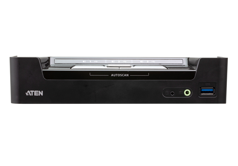 Aten 3-Port USB-C DisplayPort Hybrid KVMP Switch with 45W Power Delivery 3.0 - Image 2