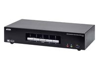 Aten Desktop KVMP Switch 4 Port Triple Display 4k DisplayPort w/ audio, Cables Included, 2x USB Port, Selection Via Front Panel - Image 1