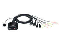 Aten 2 Port USB 4K @60Hz HDMI Cable KVM Switch with Remote Port Selector - Image 1