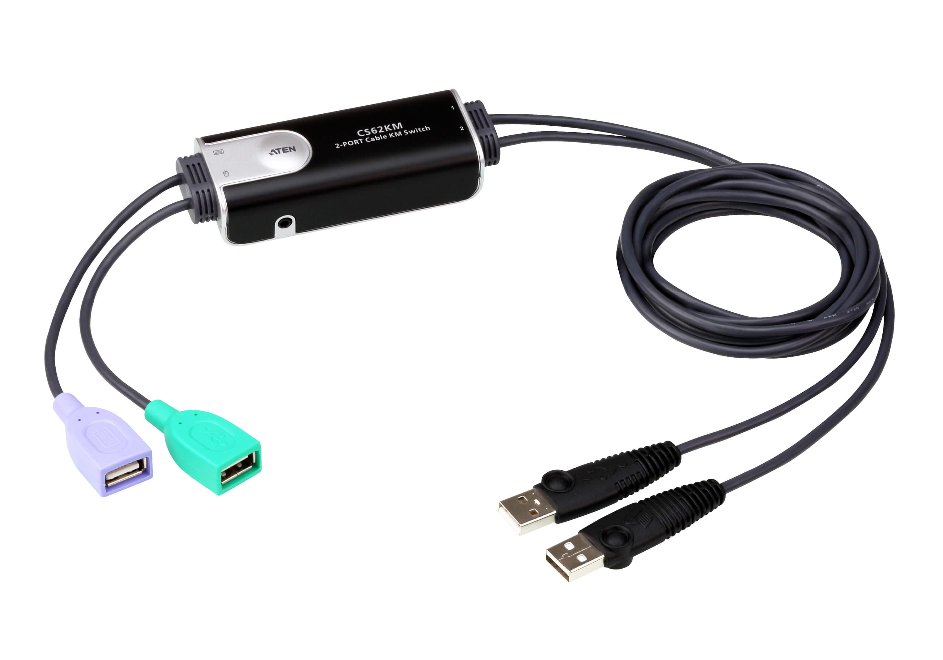 Aten 2-Port USB Boundless Cable KM Switch - Image 1