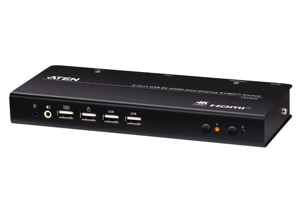 Aten Desktop 2-Port USB 4K HDMI Dual-Display KVMP™ Switch, up to 4096 x 2160 @ 60 Hz, Video DynaSync™, (Cables included) - Image 5