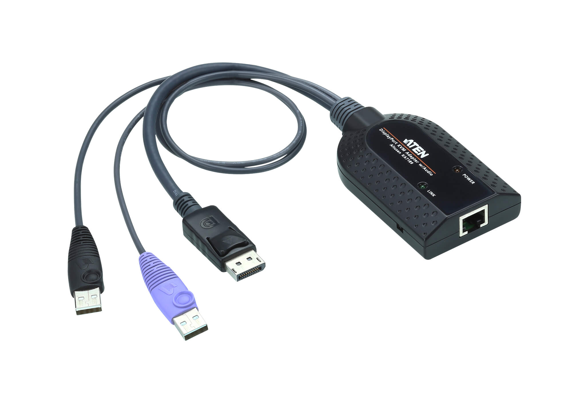 Aten KVM Cable Adapter with RJ45 to DisplayPort (w/ Audio Signal) & USB to suit KM and KN series - Image 1