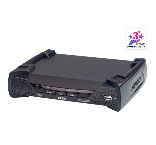 Aten DVI Dual Link KVM over IP Receiver with Dual DC Power, supports up to 2560 x 1600 @ 60 Hz, USB and 3.5mm Audio input and Output - Image 1