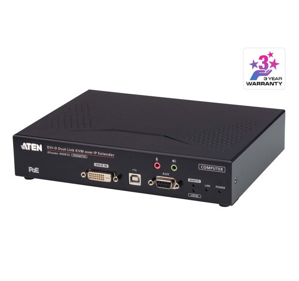 Aten Aten DVI Dual Link KVM over IP Transmitter with DC Power + Power over Ethernet support, supports up to 2560 x 1600 @ 60 Hz - Image 1