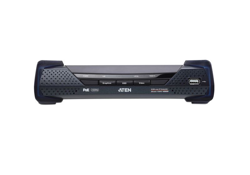 Aten 4K HDMI Single Display KVM over IP Receiver with Power over Ethernet, power adapter not included - Image 2
