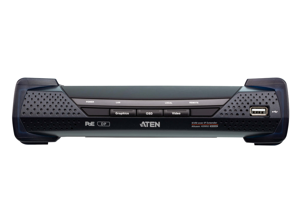 Aten 4K DP Single Display KVM over IP Receiver with Power over Ethernet, power adapter not included - Image 2