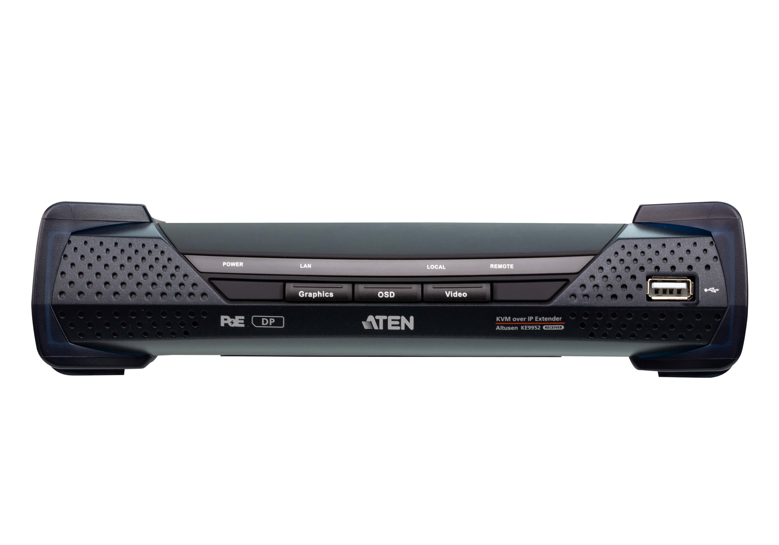 Aten 4K DP Single Display KVM over IP Receiver with Power over Ethernet, power adapter not included - Image 2