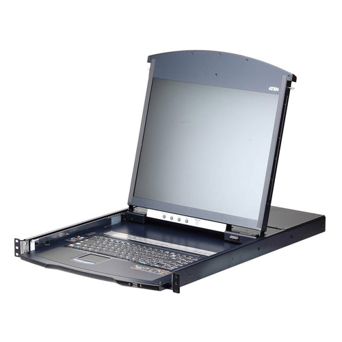 Aten 16 Port Dual Rail CAT5 LCD KVM over IP Switch 19" LED-Backlit LCD Monitor, Touchpad PS/2-USB Local/Remote Share Acess, Multi-interface, Rackmount - Image 1
