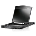 Aten 8 Port Dual Rail CAT5 LCD KVM over IP Switch w/ Daisy Chain 19" LED-Backlit LCD Monitor,Touchpad, PS/2-USB, Local/Remote Share Access, Rackmount - Image 1