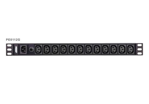 Aten 12-Port 10A Power Distribution Unit - Basic PDU, 1U Rackmount Design 12x C13 AC Outputs, Overload protection (PE0112G) - Image 2