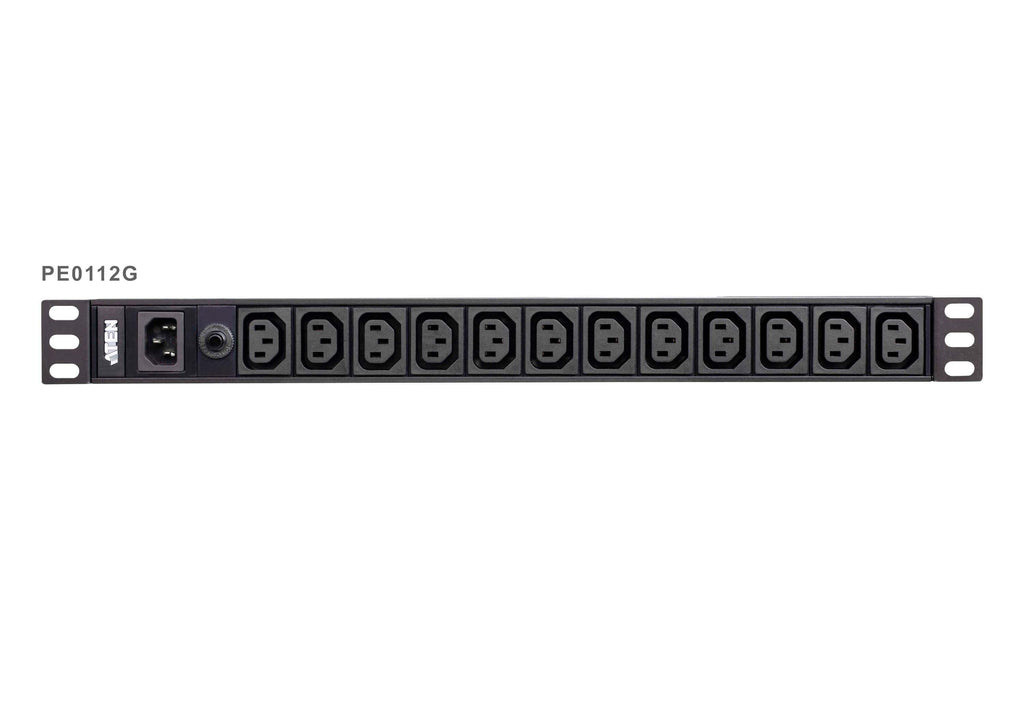 Aten 12-Port 10A Power Distribution Unit - Basic PDU, 1U Rackmount Design 12x C13 AC Outputs, Overload protection (PE0112G) - Image 2