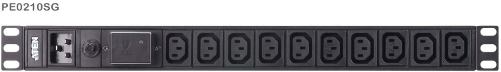 Aten 10-Port 15A Power Distrubition Unit - Basic PDU, 1U Rack Mount Design, 10x C13 AC Outputs, Overload protection (PE0210SG) - Image 2