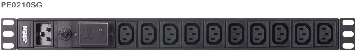 Aten 10-Port 15A Power Distrubition Unit - Basic PDU, 1U Rack Mount Design, 10x C13 AC Outputs, Overload protection (PE0210SG) - Image 2