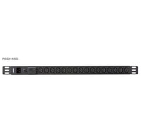 Aten 0U 16-port Basic PDU with Surge Protection, 100-240VAC, 16AMax, 50-60Hz, 16 x IEC C13, Overcurrent Protection, Aluminum material - Image 2