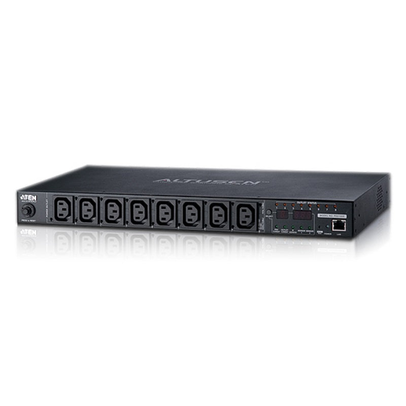 Aten 15A/10A 8-Outlet 1U Metered & Switched eco PDU, emote power outlet control (On, Off, Power Cycle) by individual outlets - Image 1