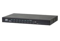 ATEN 16A 8-Outlet 1U Metered & Switched eco PDU, Detachable front panel fits 19” racks with different depths, Supports RS-232 port - Image 1