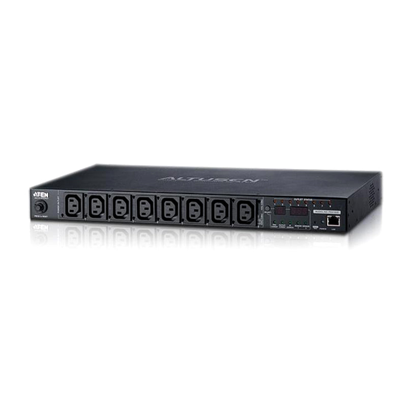 Aten 8-Port 10A Eco Power Distribution Unit with Port Monitor - PDU over IP, 1RU Rack Mount Design, Control and Monitor Power Status (PE8108G) - Image 1