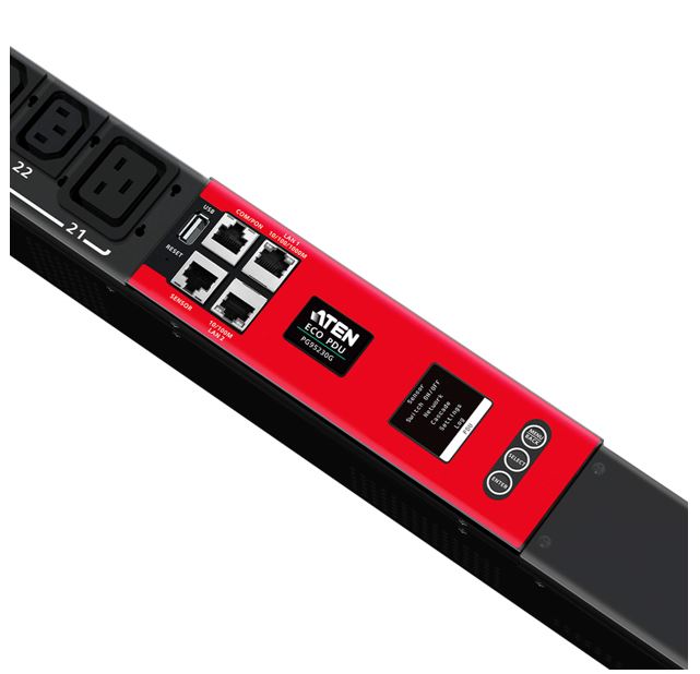 Aten 16A 30-Outlet 3-Phase Metered eco PDU with Dual Ethernet port supporting 1Gbps - Image 2