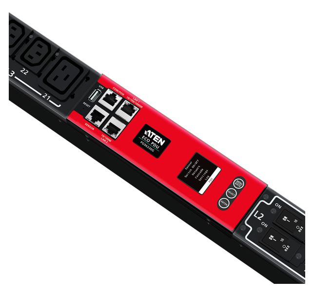 Aten 32A 30-Outlet 3-Phase Switched eco PDU with Dual Ethernet port supporting 1Gbps - Image 2