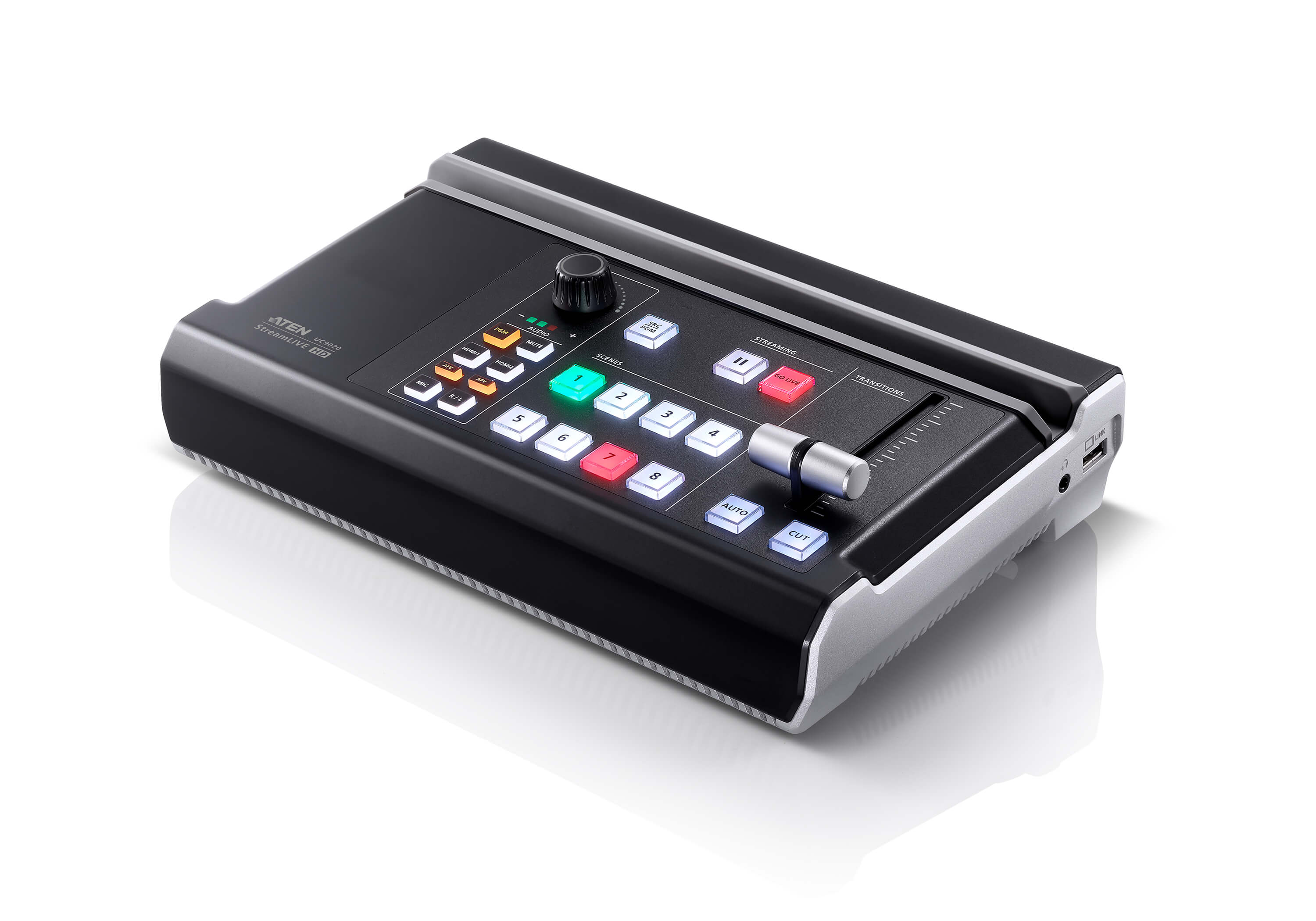 Aten StreamLIVE HD All-in-one Multi-Channel AV Mixer, Fanless Quiet Operation, 1080p Recording, Compact Mixer Control Panel, Ideal For Mobile Streamer - Image 2