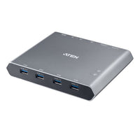 Aten 2-Port 4K DisplayPort USB-C KVM Dock Switch with Power Pass-through, - Image 1