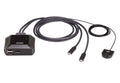 Aten 2-Port 4K DisplayPort USB-C Cable KVM Switch with Remote Port Selector - Image 1