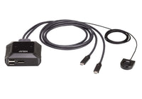 Aten 2-Port 4K DisplayPort USB-C Cable KVM Switch with Remote Port Selector - Image 1