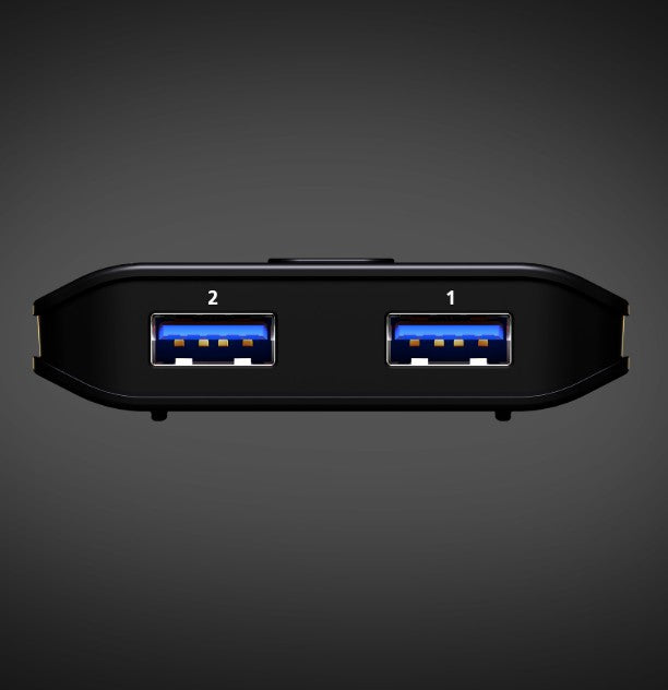 Aten Essential 2x2 USB 3.2 Gen 1 Sharing Switch, Sharing of two USB peripherals at blazing-fast 5 Gbps between two PCs at a press of the pushbutton. - Image 3