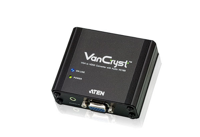 Aten VGA(F) to HDMI(F) Converter, supports up 1920x1200, converts analog VGA signals to HDMI output - Image 1