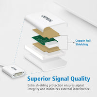 Aten DisplayPort to DVI Adapter, Converts DisplayPort signals to DVI output, DisplayPort 1.2 a compliant, Supports VGA, SVGA, XGA, - Image 4