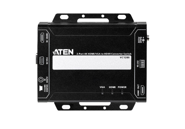 Aten Professional Converter Switch 2 Port 4K HDMI/VGA to HDMI Converter Switch, supports control via RS232 terminal or auto to new source - Image 5