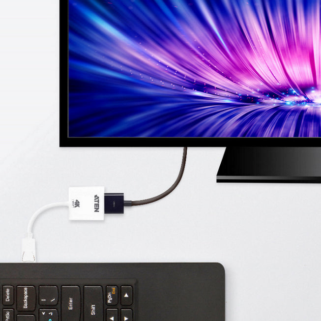 Aten VanCryst VC986B DisplayPort to True 4K HDMI Active Adapter. Supports Audio and AMD Eyefinity Technology for Multi-Screen setup - Image 2