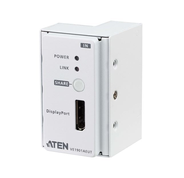 Aten VE1901AEUT DisplayPort HDBaseT-Lite Transmitter, built-in PoH, Support RS-332 channel transmission, Built-in 8KV/15KV ESD protection - Image 1