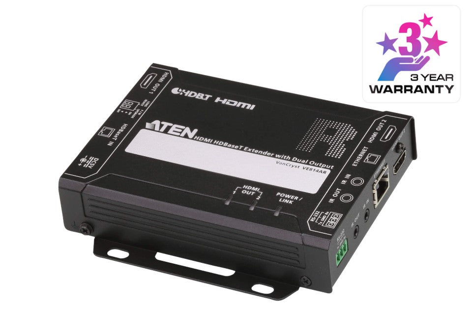 Aten HDMI HDBaseT Receiver with Dual 4K Output, one local HDMI output, supports up to 4K@70m (Cat 5e/6) and 100m (Cat 6A), extends RS232 and IR - Image 5