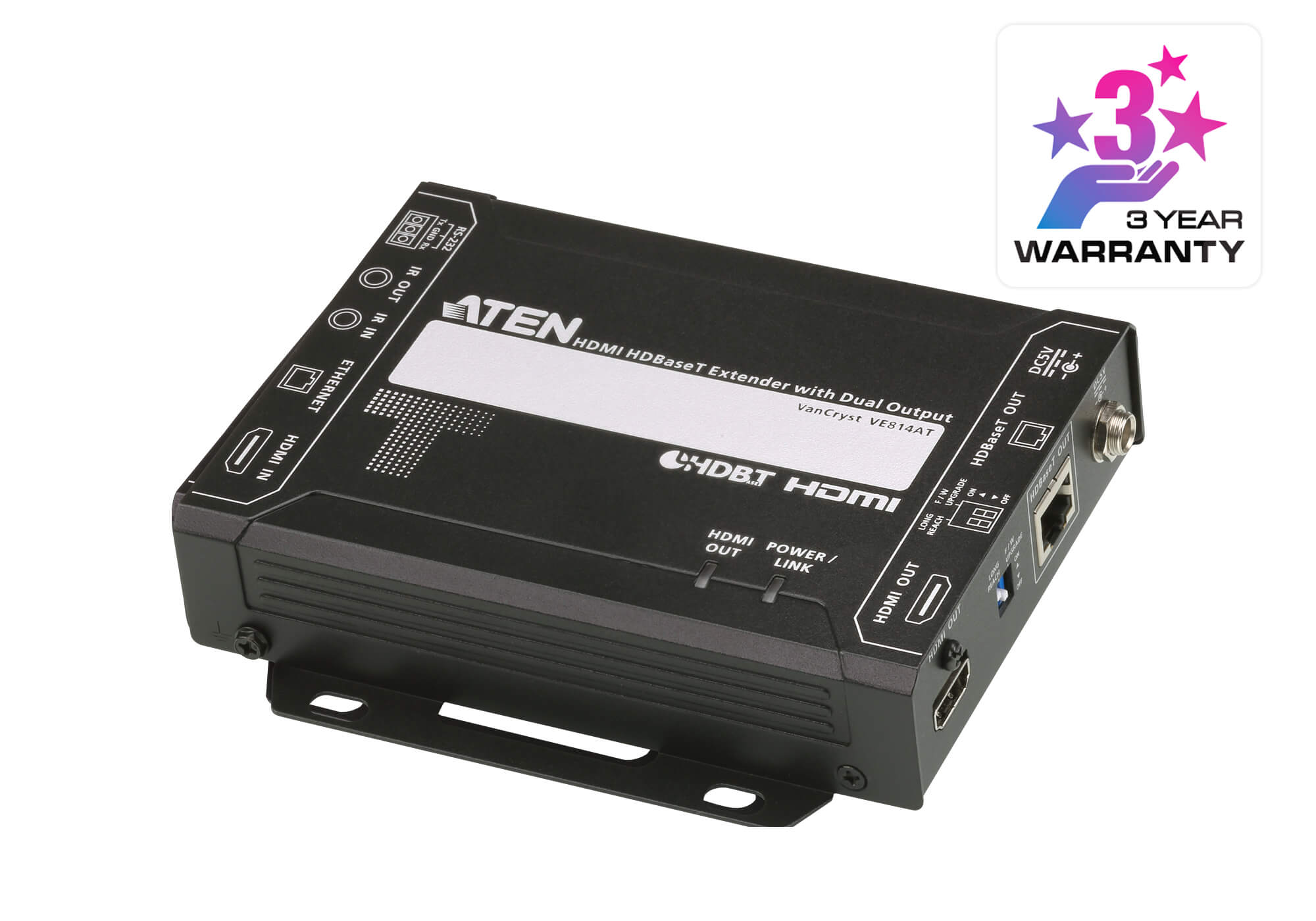 Aten HDMI HDBaseT Transmitter with Dual 4K Output, one local HDMI output, supports up to 4K@70m (Cat 5e/6) and 100m (Cat 6A), extends RS232 and IR - Image 4
