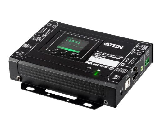 Aten True 4K HDMI H.265 over IP Transceiver with PoE, True 4K video, audio, USB, and RS-232 over Ethernet, Supports AV matrix switching and video wall - Image 1