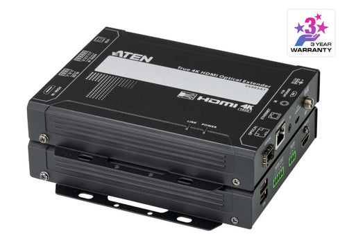 Aten True 4K HDMI Multi-mode Optical Extender 4K @ 300m - (4K@300m (K1, MM)), Lossless transmission of up to 4096 x 2160 / 3840 x 2160 @ 60 Hz (4:4:4) - Image 1