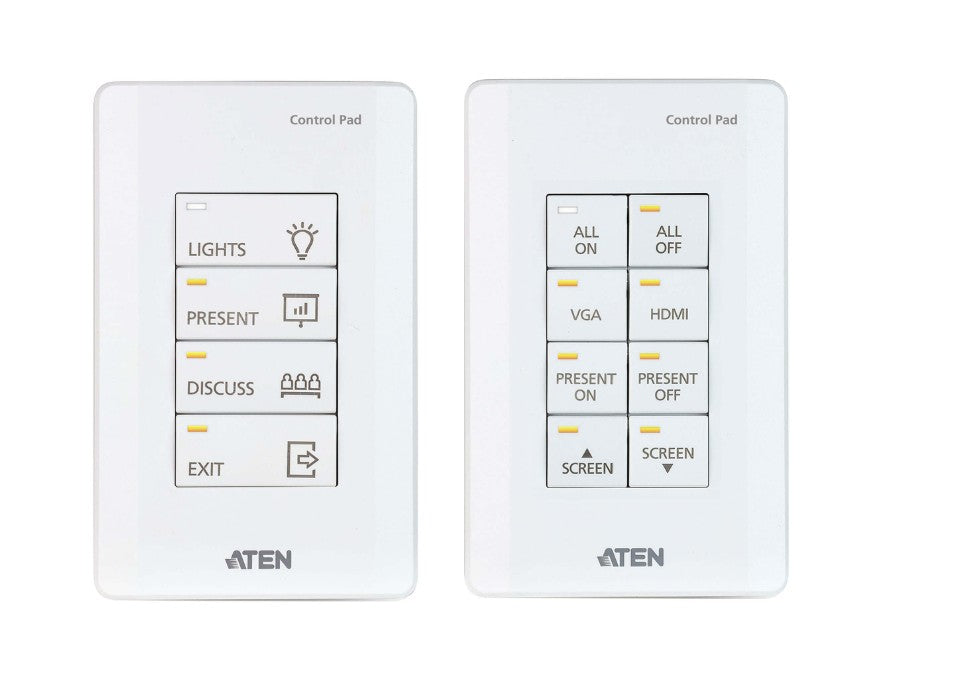 Aten 8 Button Control Pad with 1 Gang US wall plate, 2 RS232, 2 relay, 1 Digital I/O and Ethernet connection support, 14 button layouts available - Image 5